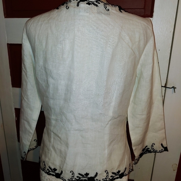 Vintage Richard Malcolm 100% Irish Linen Wrap Blouse M - Picture 3 of 7